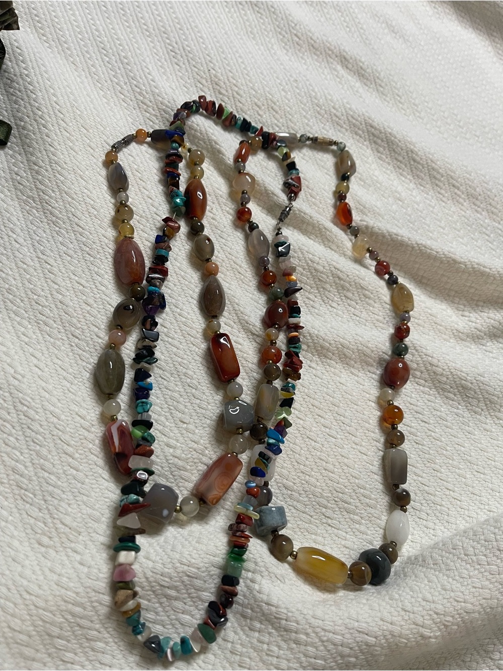 Multicolor Beaded Agate and Gemstone Necklace for Women